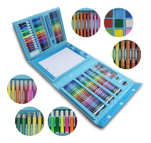 Set De Arte Para Niños 208 Piezas Portátil Crayon Colores