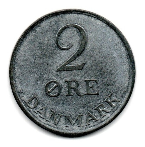 Moneda Dinamarca 2 Ore Año 1961 Km#840.2 Zinc