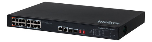 Switch 16p Fast Poe 2 Gigabit Sf 1822 Hi-poe Preto Intelbras