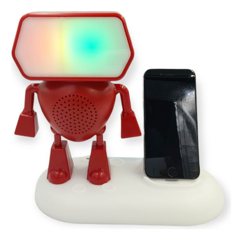Bocina Portátil Robot Bluetooth Luces Altavoz Aux Sd Usb