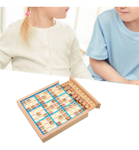 Juego De Sudoku De Madera, Juguete De Aprendizaje Con Azul