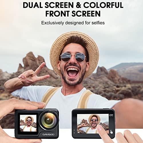 Cámara De Acción Wifi 4k 60fps 20mp Con Lcd Frontal Y Pantal