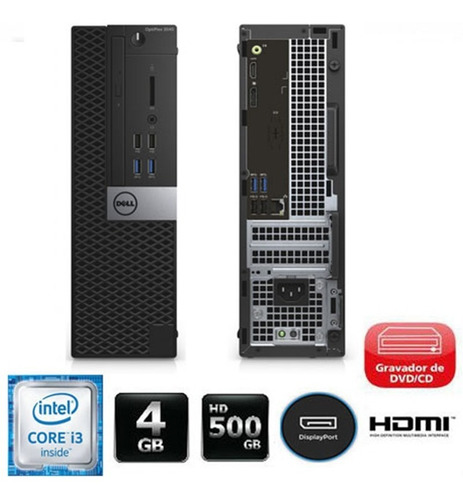 Imagem 4 de 8 de Cpu + Monitor Dell Optiplex Core I3 6ger 4gb 500gb - Novo