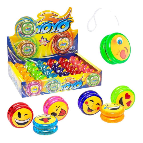 Yoyos Yoyo Sorpresas Emojis Emoticones X12 Luz Piñatas Niños