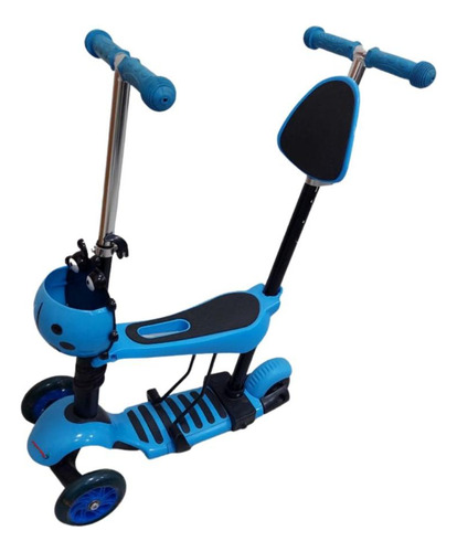 Patinete Infantil 3x1 Até 50kg Com Cesta Joaninha Importway Cor Azul