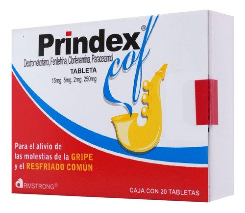 Prindexcof Tableta 15 Mg/5 Mg/2 Mg/250 Mg, 20 Tabletas