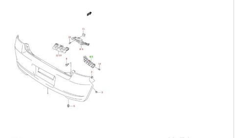 Kit Mensulas Traseras Parachoque  Suzuki Swift 05/11