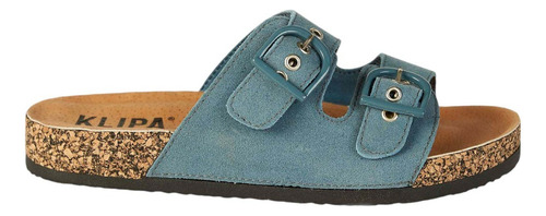 Sandalias Casuales Slide Dama Estilo 4005 Color Celeste