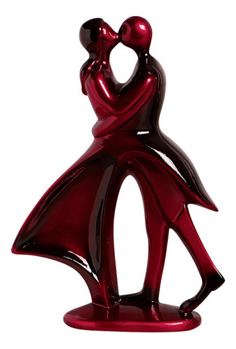 Estatueta Estátua Enfeite Modero Decorativa Casal Noivos Cor Vermelho Rubi