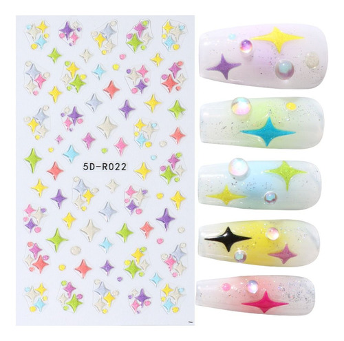 Adhesivo Para Uñas Con Forma De Corazón Y Forma De Estrella