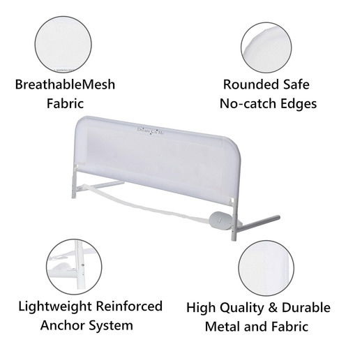 Rarde De Cama De Malla Ajustable En Blanco, Dos Niveles De Y