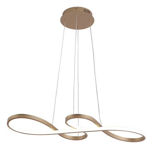Lustre Pendente Sindora Qd05317 Dourado Led Bivolt