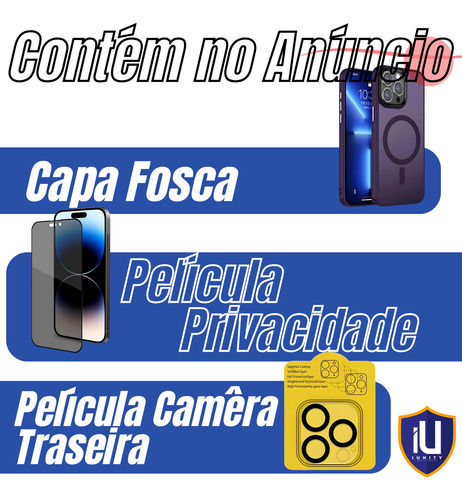 Case Fosca Para iPhone 11-16 + Películas Priv Tela E Câmera