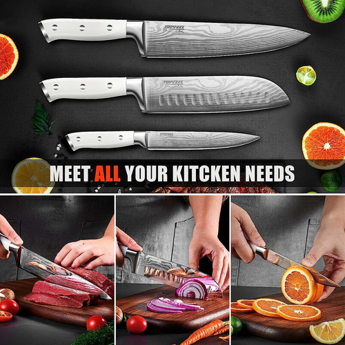 Juego De De Chef Profesionales, Japoneses De Acero ...
