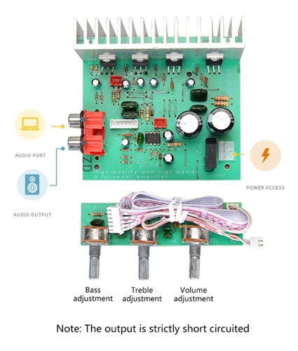 Placa Amplificadora De Potencia Con Disipador De Calor,