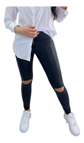 Leggins Mujer Americano Original D Cierre Y Abertura Rodilla