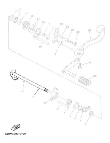 Eixo De Mudança Yamaha Crypton T105 2004 (original)