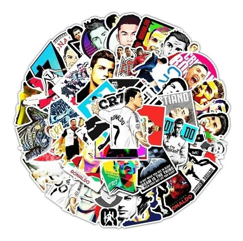 Stickers Autoadhesivos - Cr7 - Cristiano Ronaldo (50 Un)