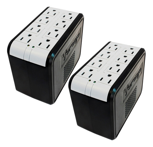 Imagen 1 de 5 de Kit 2 Regulador De Voltaje Protector Pc Linea Blanca 1400 Va