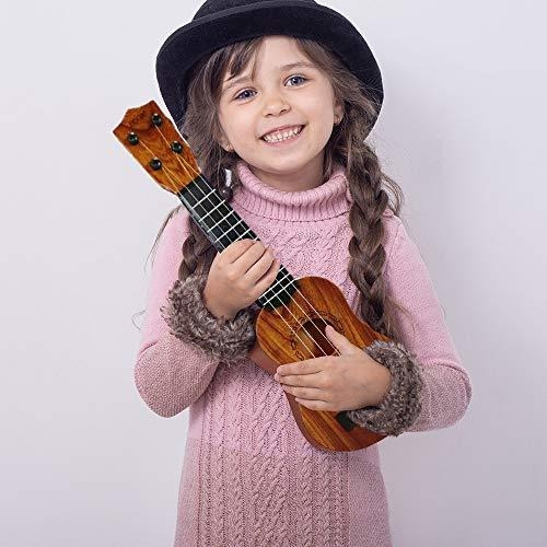 Guitarra Para Niños De Plastico 17 Pulgadas Con 4 Cuerdas Marrón