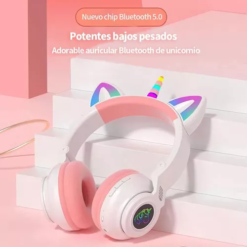 Cascos De Orejas De Gato Lindos Auriculares Inalámbricos Bluetooth Grandes  Para Niños Niña Casco Teléfono Auricular