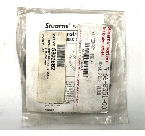 Stearns Stationary Disc Kit 5-66-8351-00 Item 015555-b4- Ccg