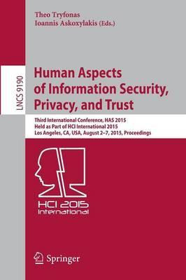 Libro Human Aspects Of Information Security, Privacy, And...