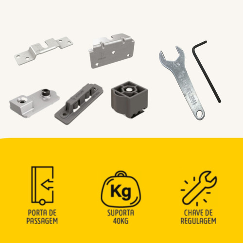 Kit Para Porta De Correr Jp700 Com Trilho-porta De Passagem