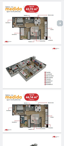 Apartamento De 2 Dormitórios Com Varanda