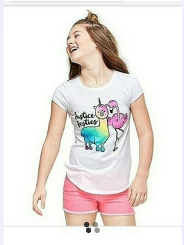 Blusa Niña Alpaca Llamacornio Flamingo Marca Justice | MercadoLibre