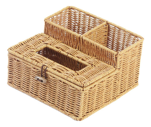 - Caja De Almacenamiento De Pañuelos De Papel Tejida, Caja