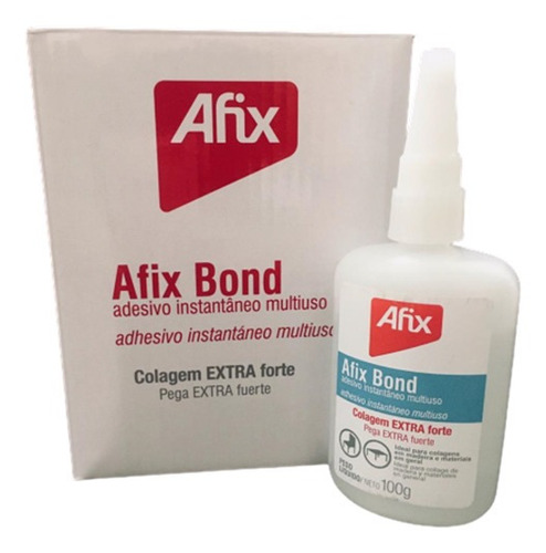 Adhesivo Instantáneo Afix, Multiusos, Extra Fuerte, 100 G, Cola Líquida Paraiso Ferragens, Pegamento Instantáneo, Transparente