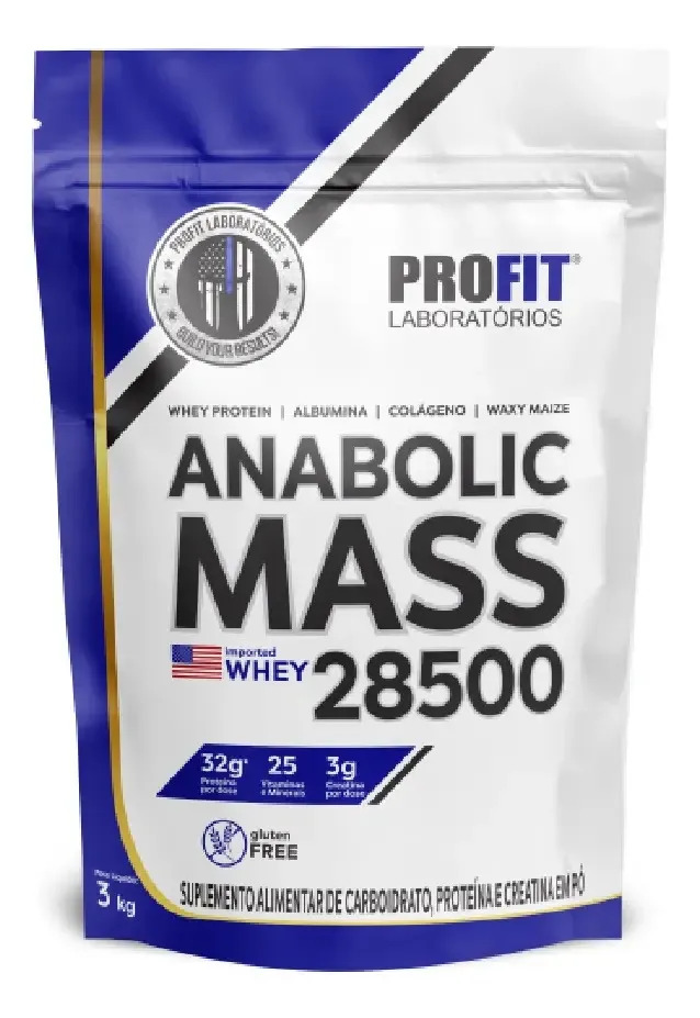 Anabolic Mass 28500 Hipercalórico 3kg - Profit Sabor Cookies And Cream