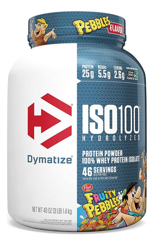 Proteina Iso 100 Dymatize Hidrolizada 3lbs Los Sabor Sabor Fruity Pebbles