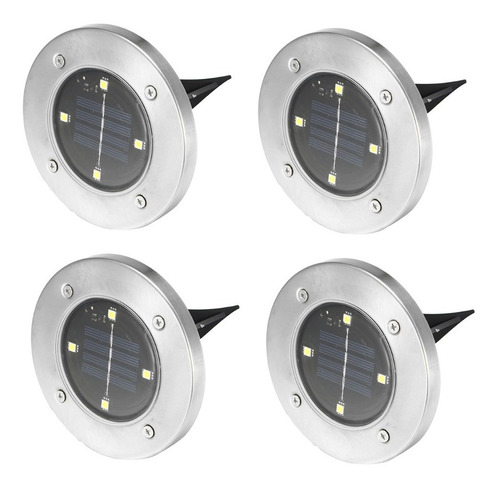 Imagen 1 de 8 de Pack De 4 Estacas Solares Led De Jardín / Hb Importaciones