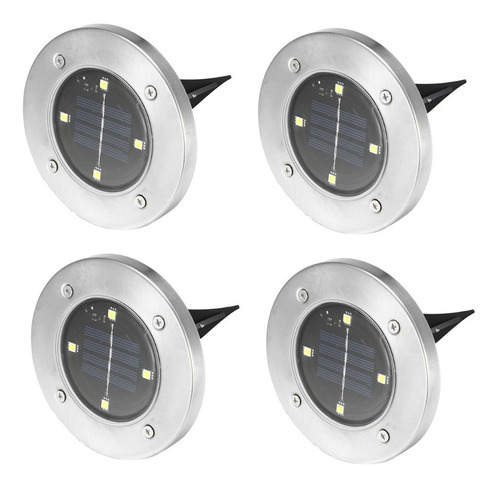 Pack De 4 Estacas Solares Led De Jardín / Hb Importaciones