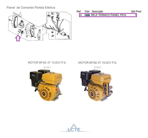 Rele Térmico Do Painel Elétrico Motor 6.5/13.0/15.0cv