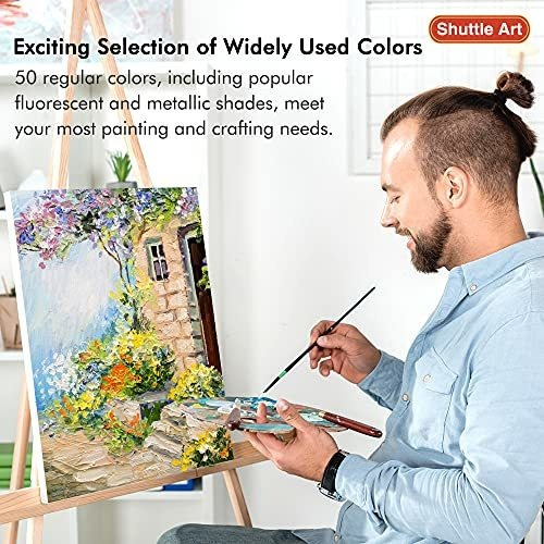 Pinturas Acrilica Para Lienzo 60ml Impermeable 50 Colores