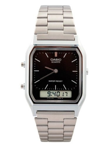Reloj Casio Para Hombre Aq-230a Hora Doble Metal Plateado