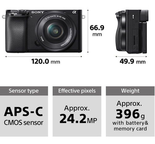Sony A6100 Kit 16-50mm F/3.5-5.6 Oss - 24.2mp Preto
