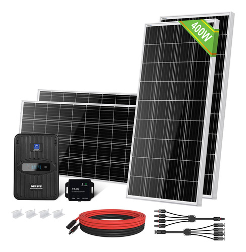 Eco-worthy Kit De Panel Solar Premium De 400 W Y 12 V: 4 Pan