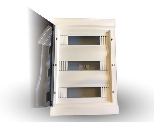 Imagen 1 de 6 de Caja Para Térmicas 36 Bocas Embutir De Pvc Genrod - Tofema