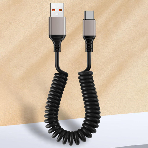 Cable De Carga En Espiral De 2 Uds, Cable De Carga Rápida