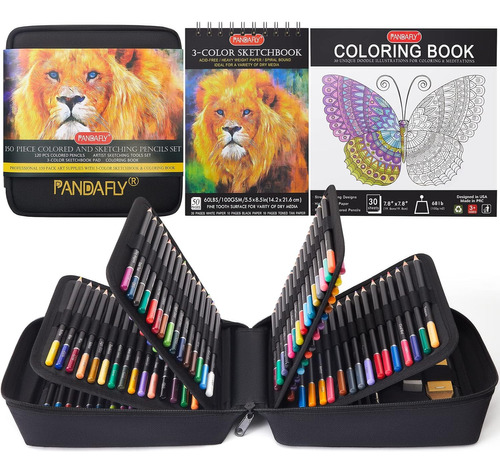 Conjunto De 150 Lápices De Colores Adultos 3 Cuadernos...