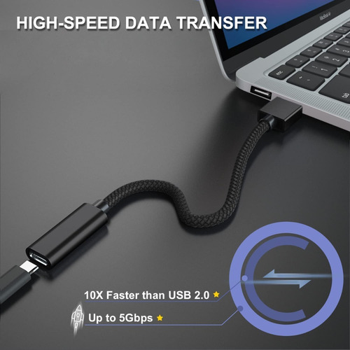 Imagen 3 de 8 de Adaptador - Usb-c 3.1 Hembra A Usb 3.0 Macho - 5gbps - 23cm