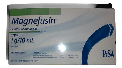 Magnefusin Sulfato De Magnesio 10% Caja C/100 Amp. De 10ml