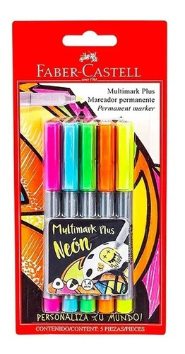 Marcador Permanente Multimark Plus Faber Castell 5 Colores