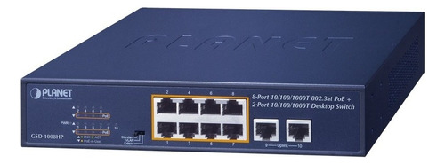 Switch Poe No Administrable 8 Ptos 10/100/1000 Mbps Planet