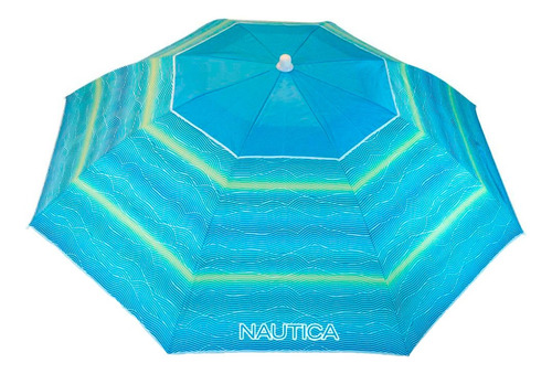 Sombrilla De Playa Y Jardín Nautica Plegable Protección Uv Color Ola De Viento