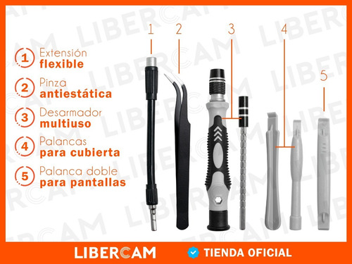 Imagen 6 de 10 de Kit Destornillador Telefono Celular iPhone Samsung Tablet Pc